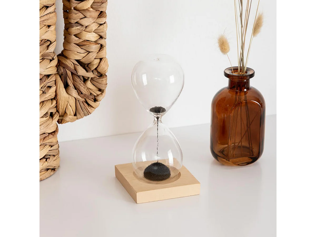 Sablier Déco "Magnétique" 15cm Noir