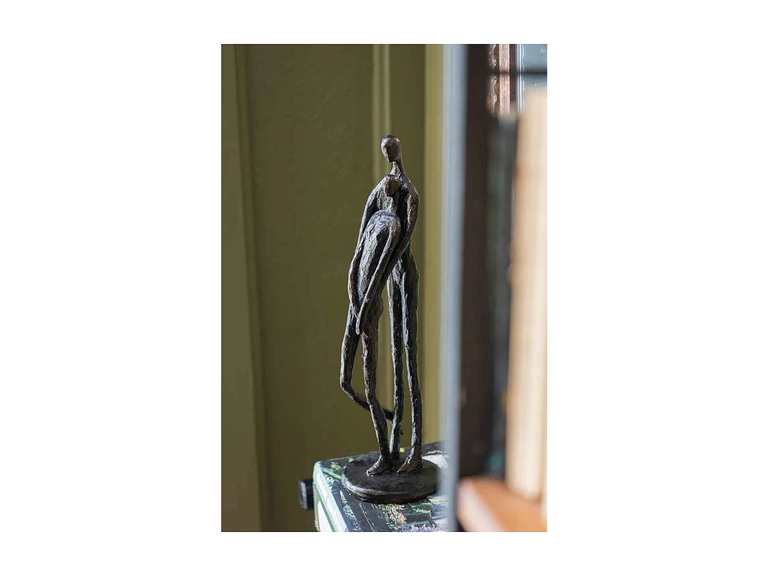 Statuette Déco "Couple Résine" 37cm Marron Foncé