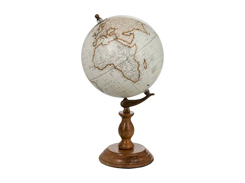 Globe Déco sur Pied "Bois" 38cm Naturel