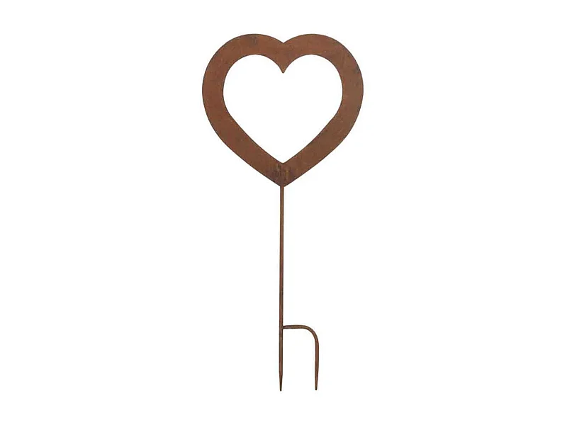 Décoration de Jardin "Cœur" 70cm Marron Rouille
