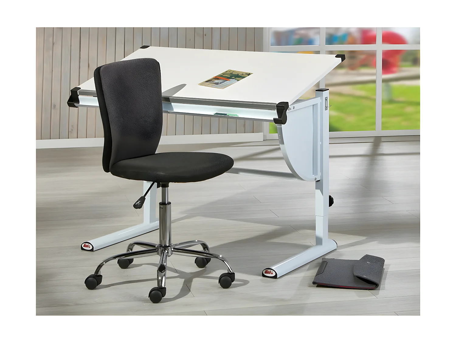 Bureau Enfant Inclinable "Lomi" 110cm Blanc