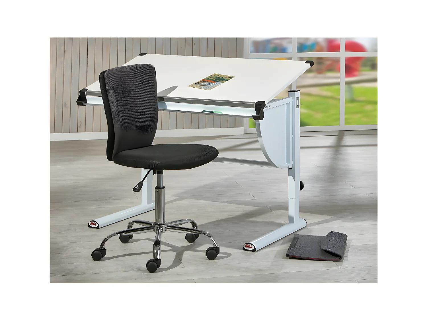 Bureau Enfant Inclinable "Lomi" 110cm Blanc
