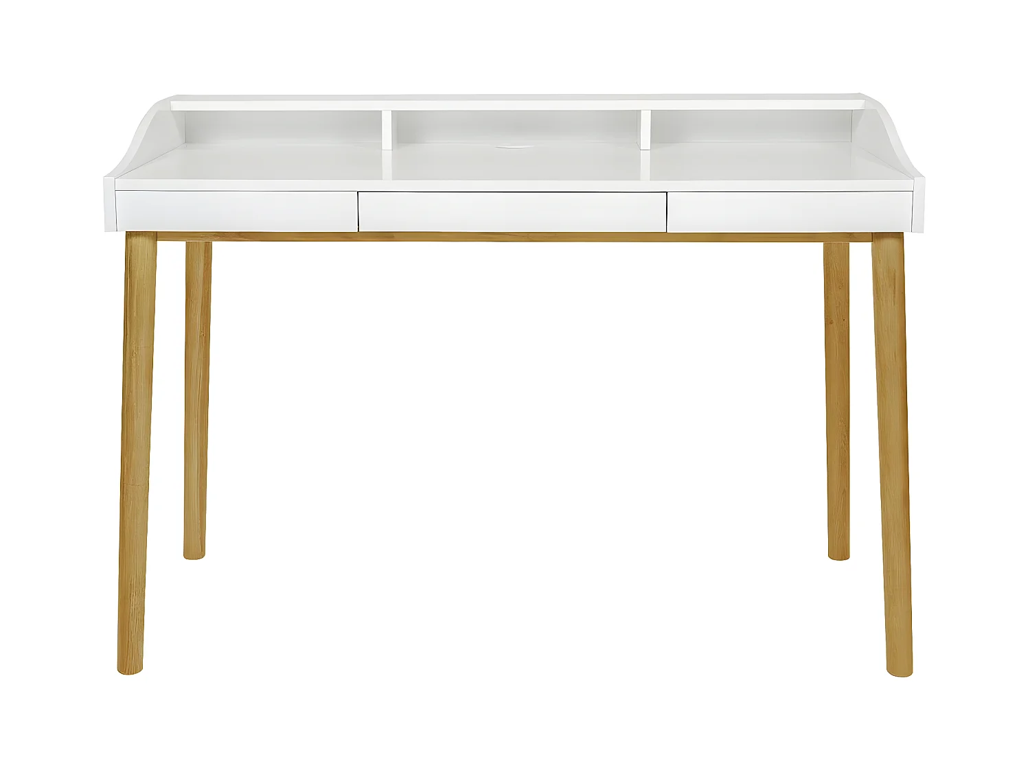 Bureau Design 3 Tiroirs "Lindenhof" 120cm Blanc & Chêne