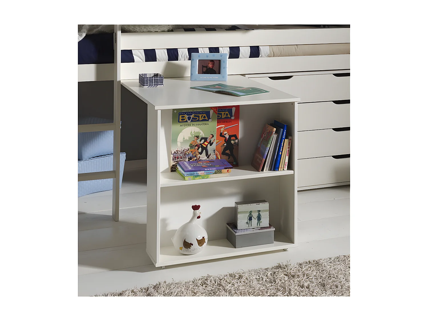 Bureau de Lit Enfant Surélevé "Pino" 94cm Blanc