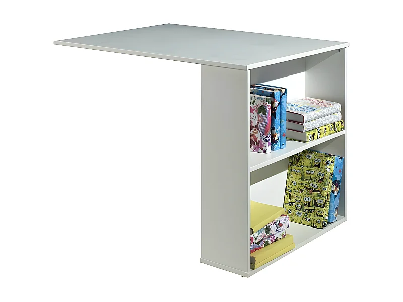 Bureau de Lit Enfant Surélevé "Pino" 94cm Blanc