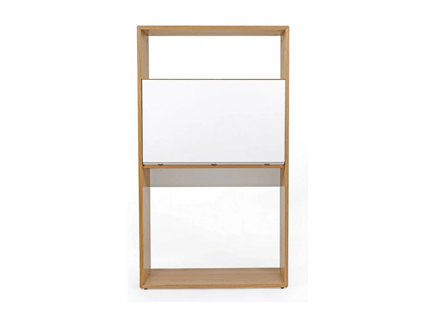 Bureau Secrétaire Design "Loma" 157cm Blanc & Chêne