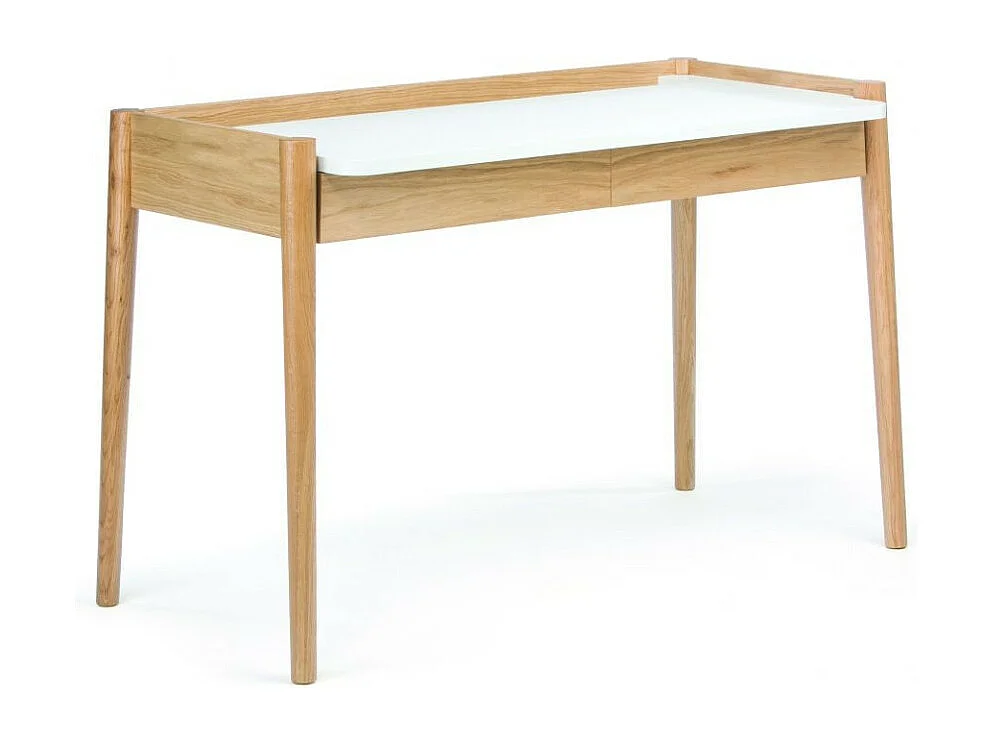 Bureau 2 Tiroirs "Feldbach" 126cm Chêne & Blanc