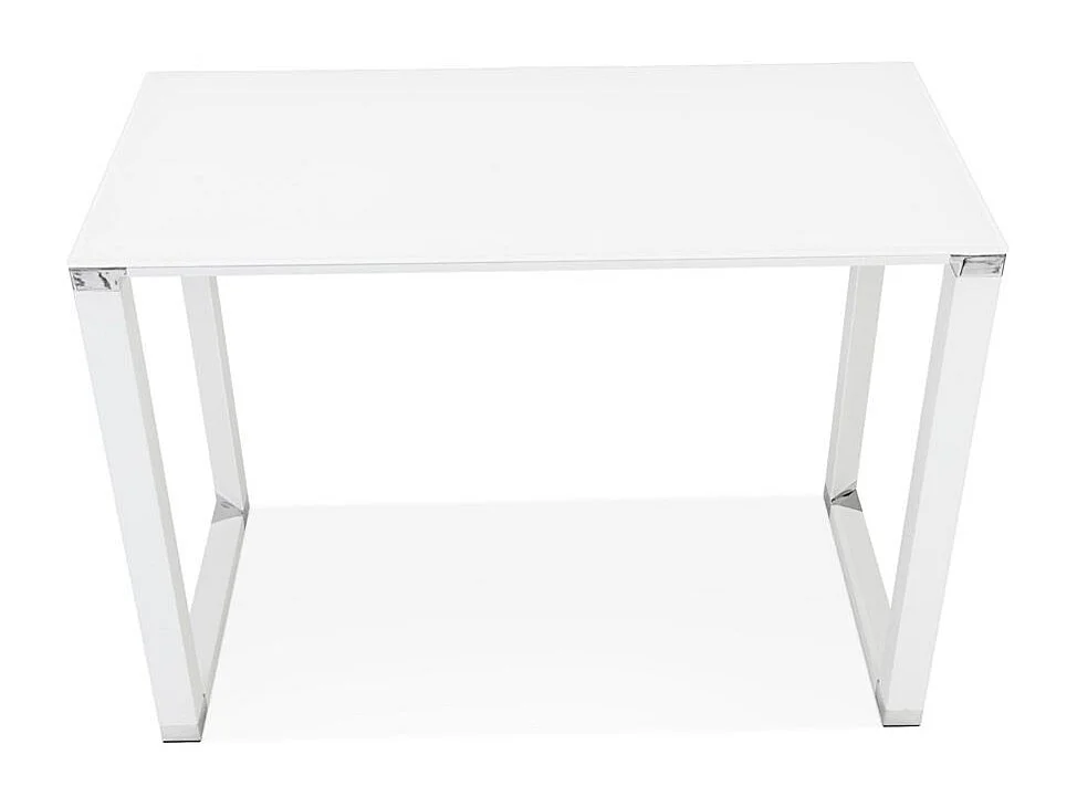 Bureau Design en Verre "Zaho" 140cm Blanc