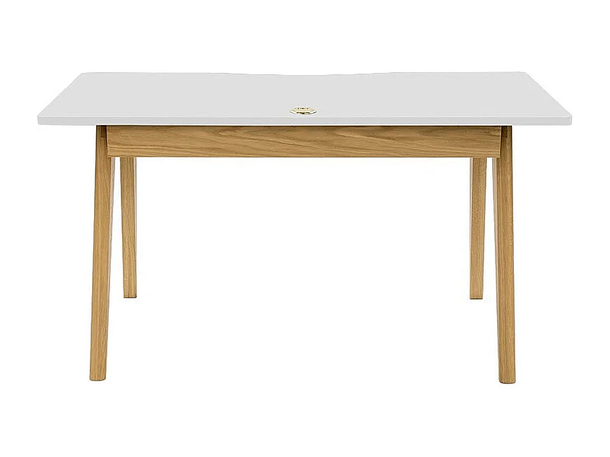 Bureau Design 2 Tiroirs "Nice" 140cm Chêne & Blanc