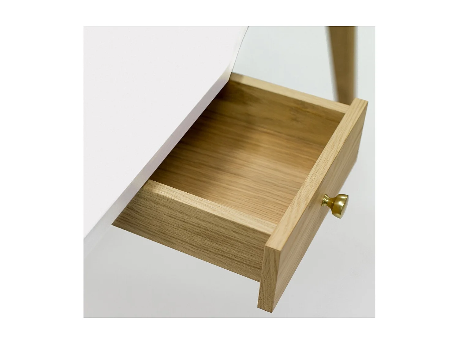 Bureau Design 2 Tiroirs "Nice" 140cm Chêne & Blanc