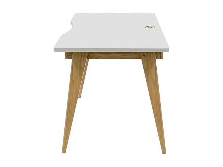 Bureau Design 2 Tiroirs "Nice" 140cm Chêne & Blanc