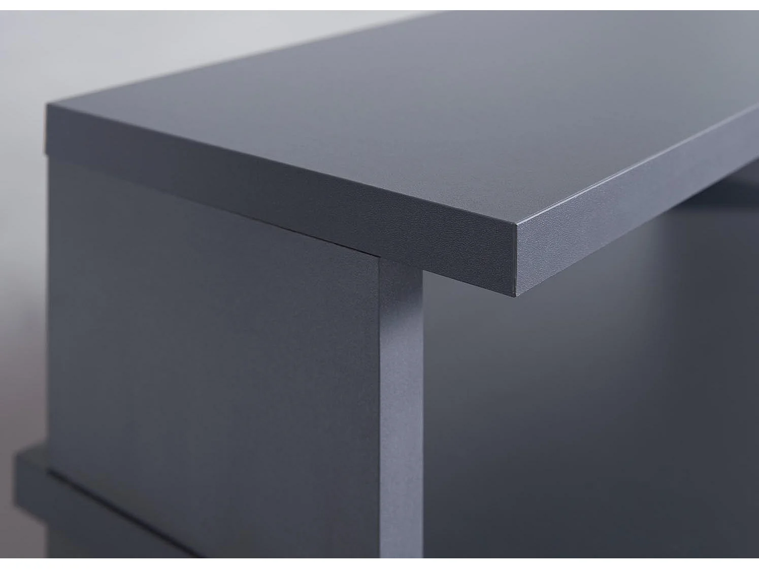 MatchPoint Schreibtisch gaming, mit Ablagen grau.