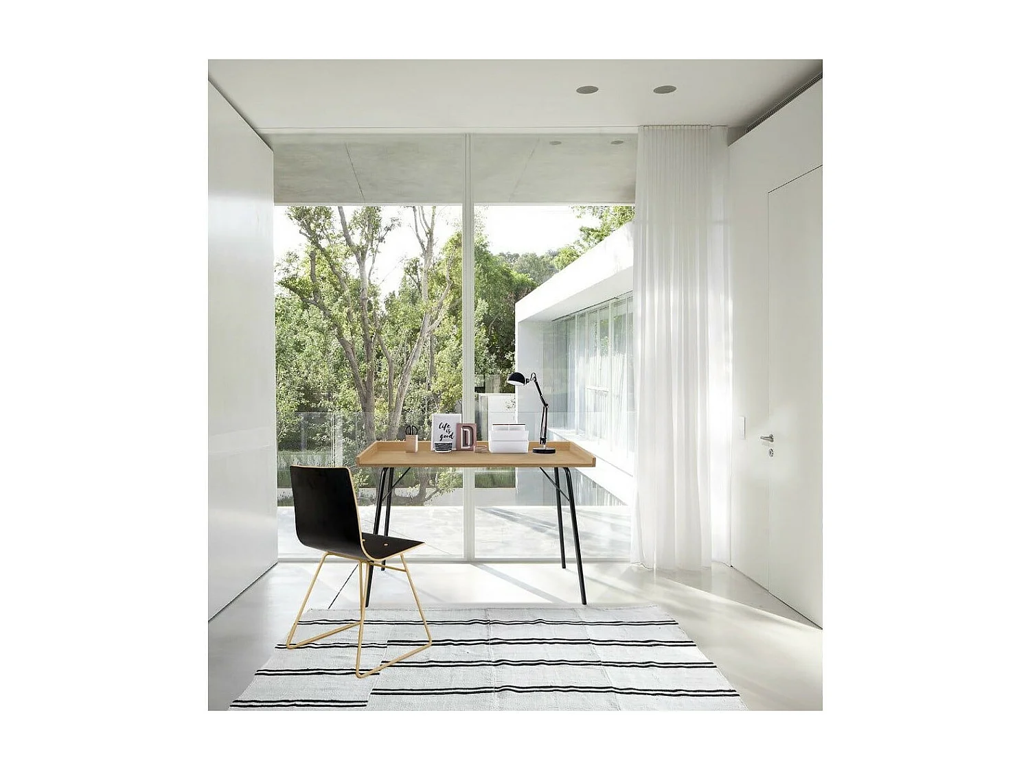 Bureau Design en Bois "Rayburn" 115cm Naturel