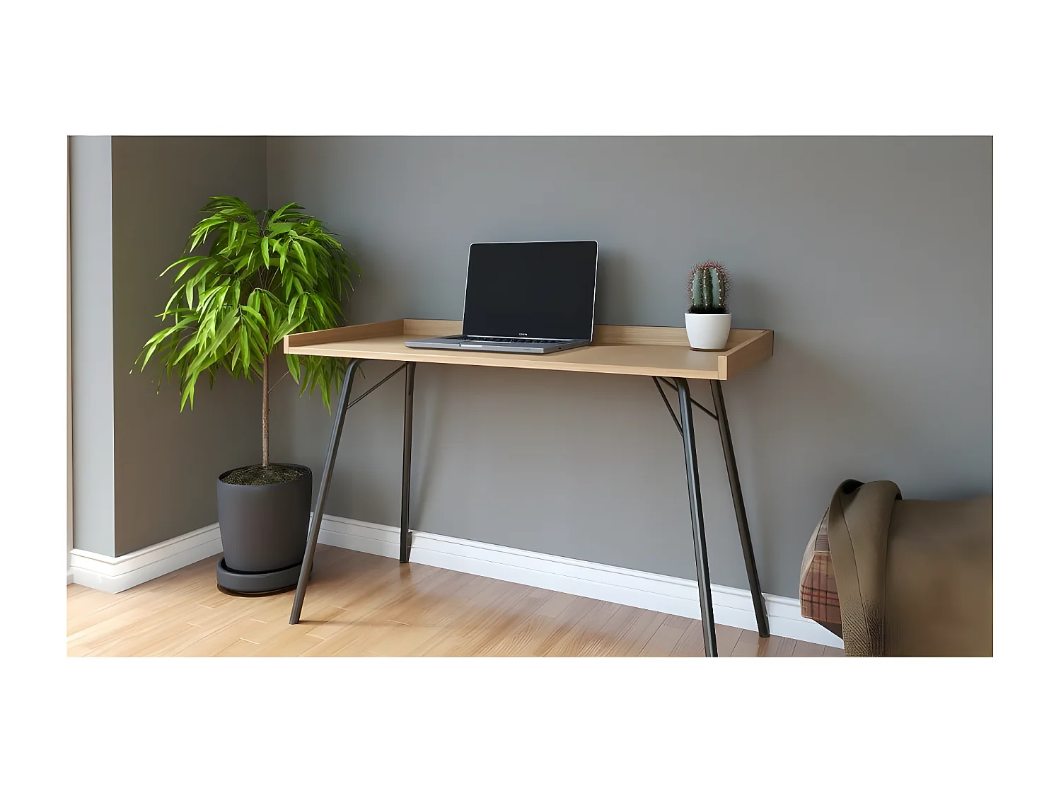Bureau Design en Bois "Rayburn" 115cm Naturel