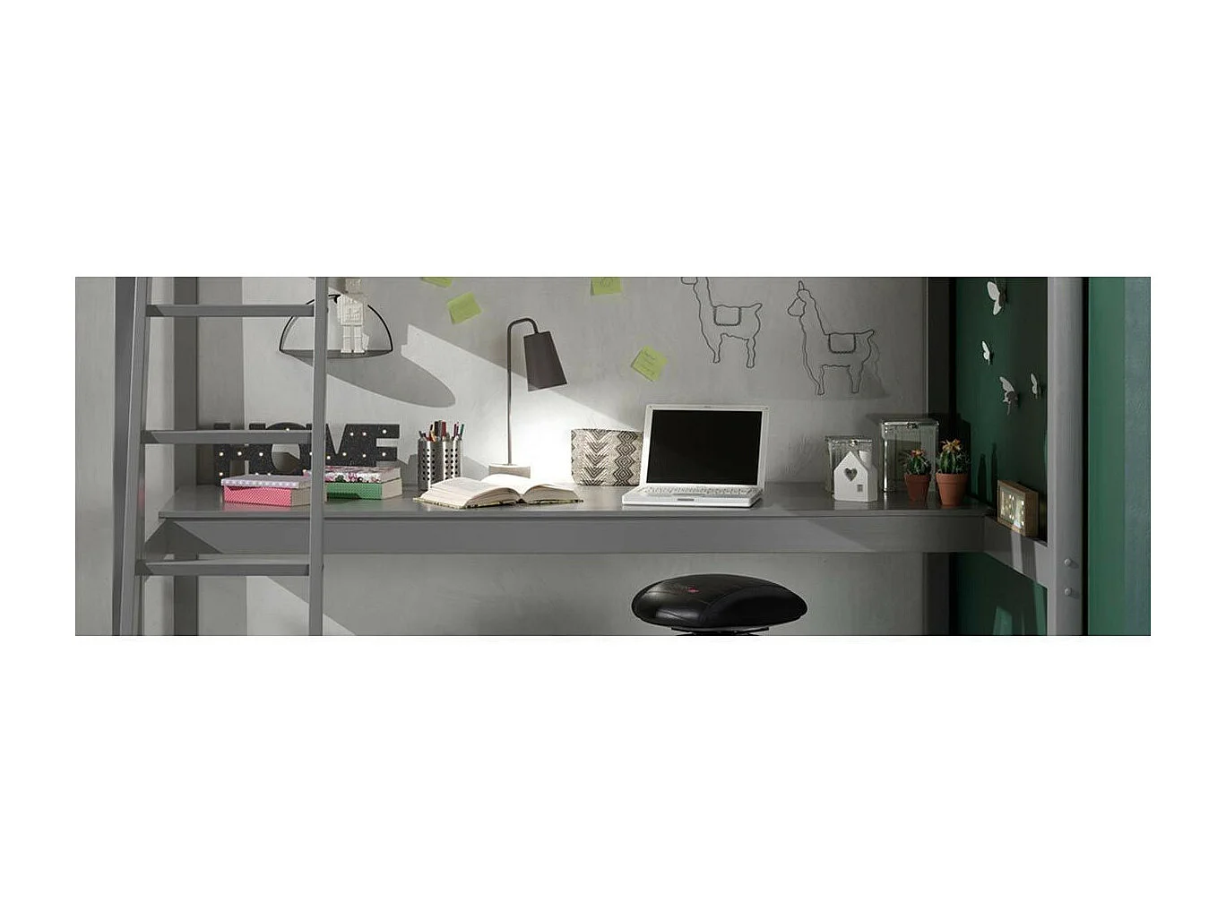 Plan de Travail pour Lit Mezzanine "Pino" 69x205cm Gris