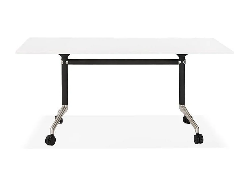 Bureau Pliable à Roulettes "Lexon" 160cm Blanc