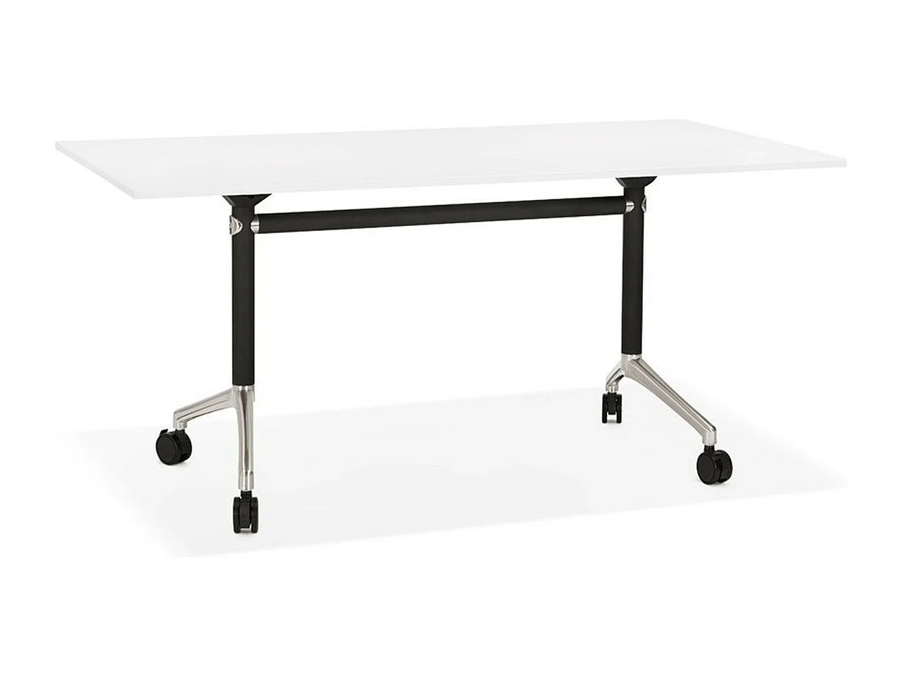 Bureau Pliable à Roulettes "Lexon" 160cm Blanc