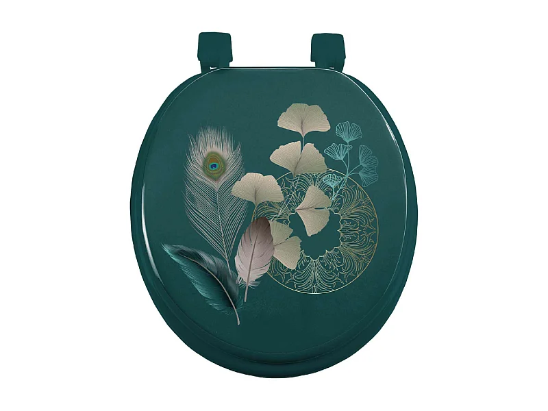 Abattant WC Imprimé "Ginkoblue" 47cm Vert