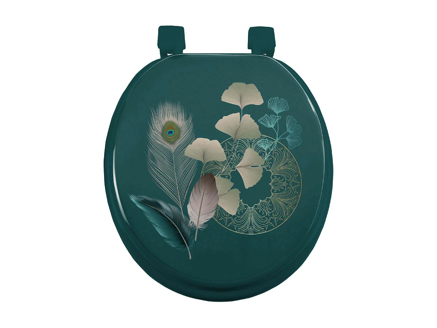 Abattant WC Imprimé "Ginkoblue" 47cm Vert