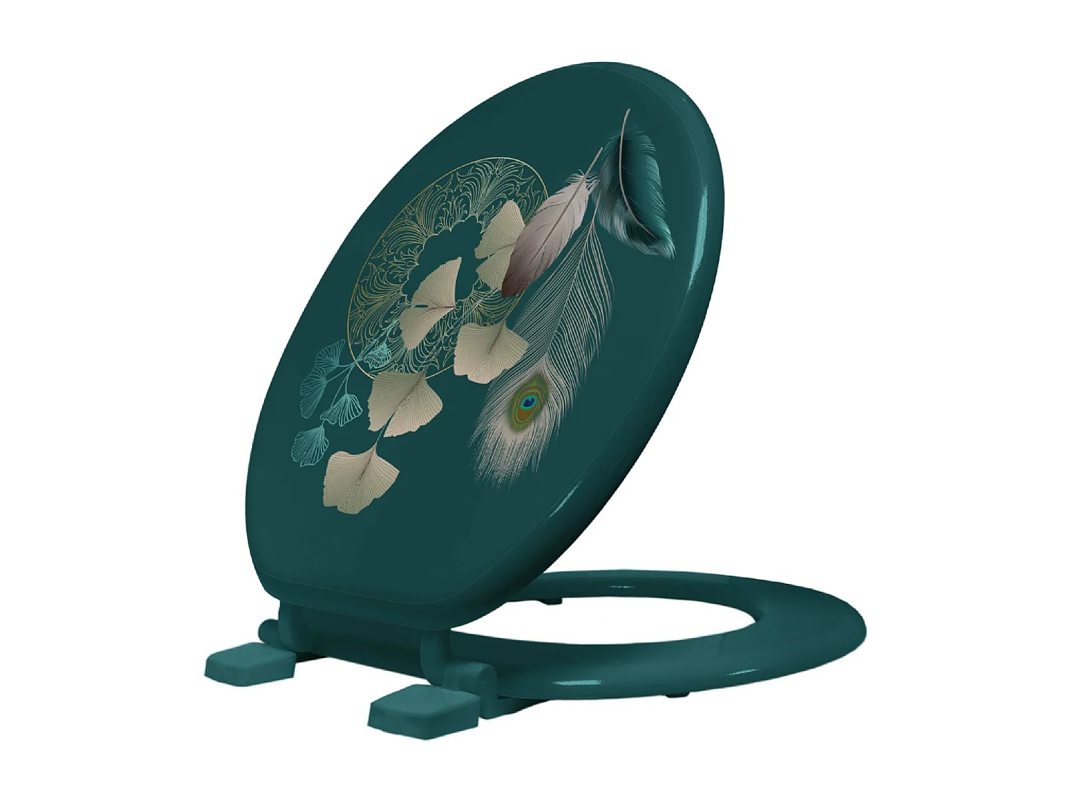 Abattant WC Imprimé "Ginkoblue" 47cm Vert