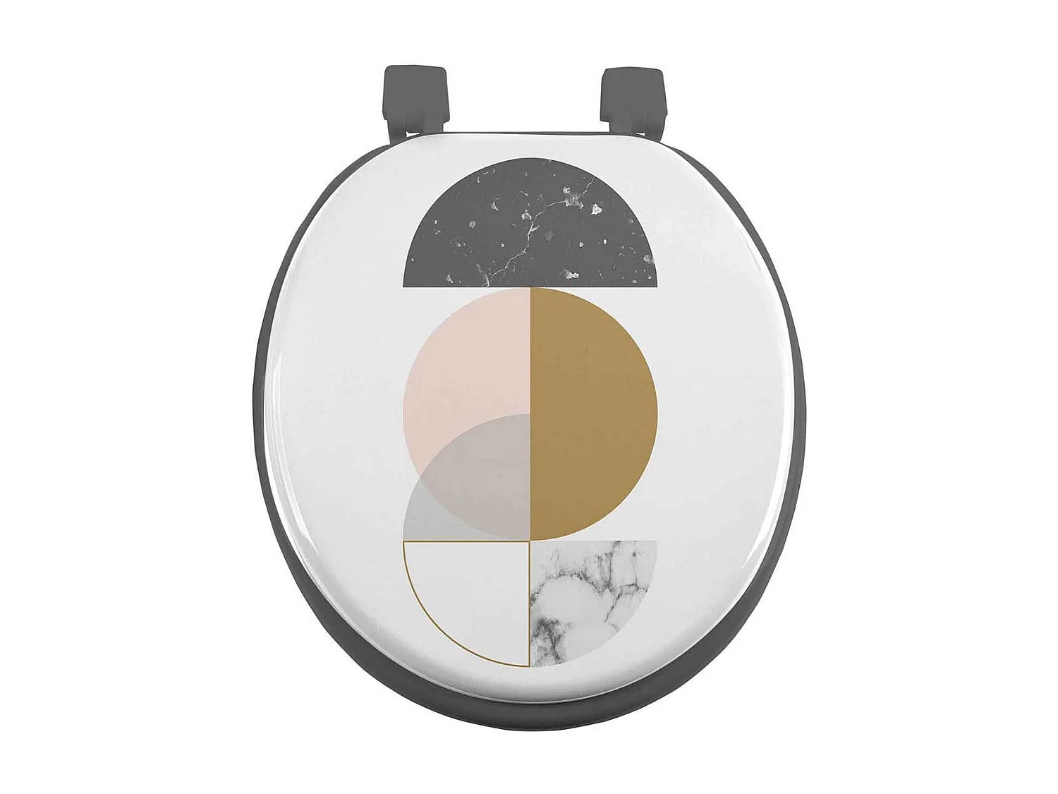 Abattant WC Imprimé "Geomarbre" 47cm Rose