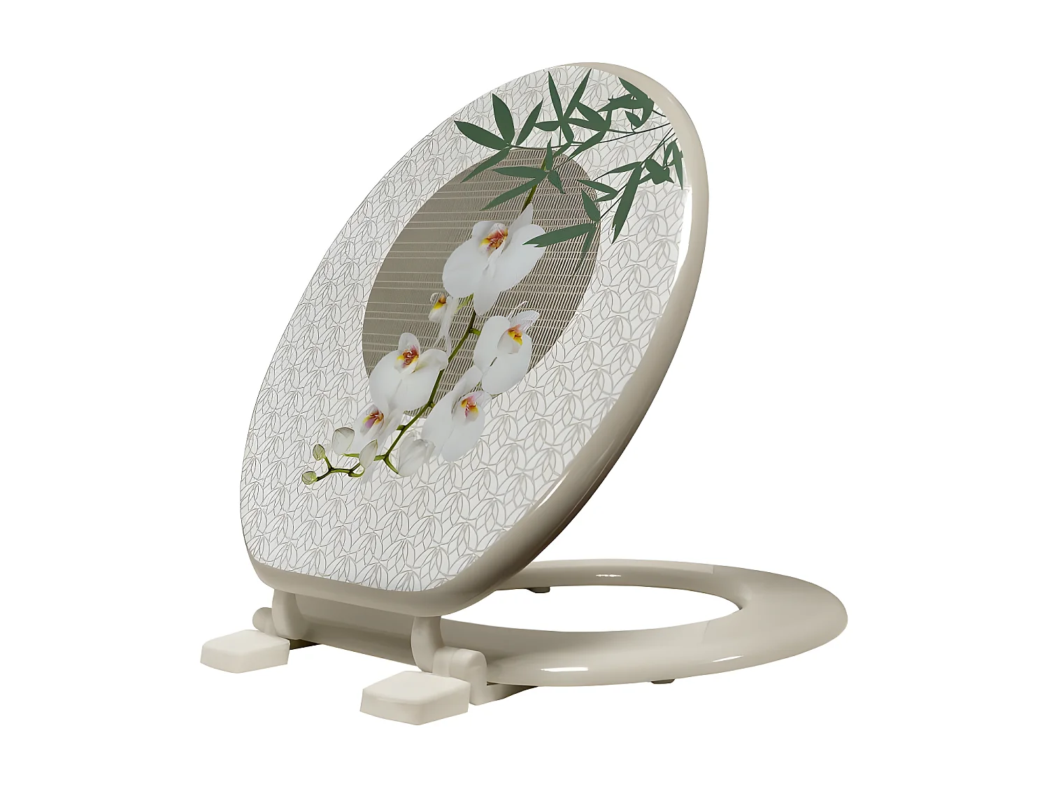 Abattant WC Imprimé "Azia" 47cm Naturel