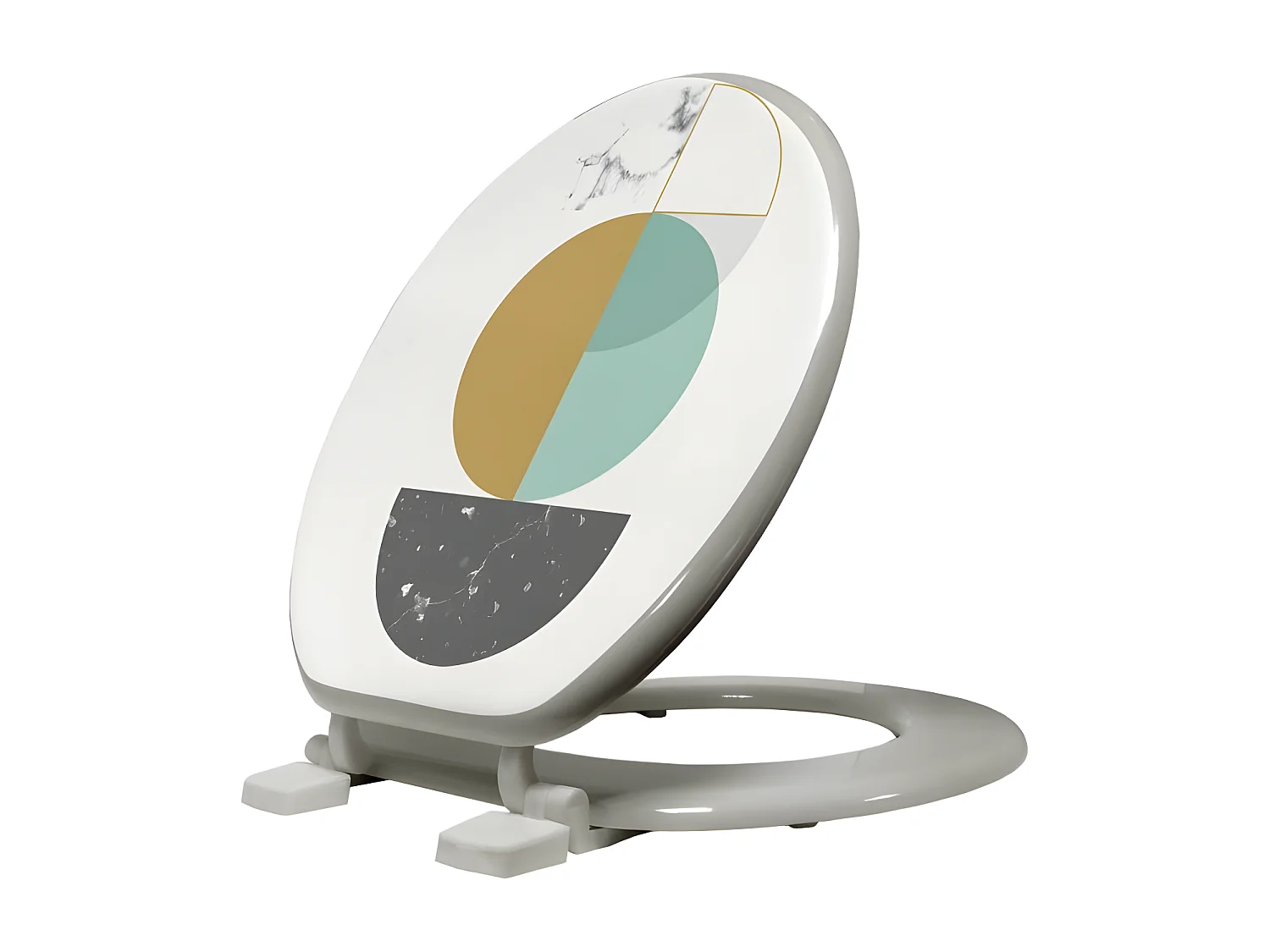 Abattant WC Imprimé "Geomarbre" 47cm Bleu