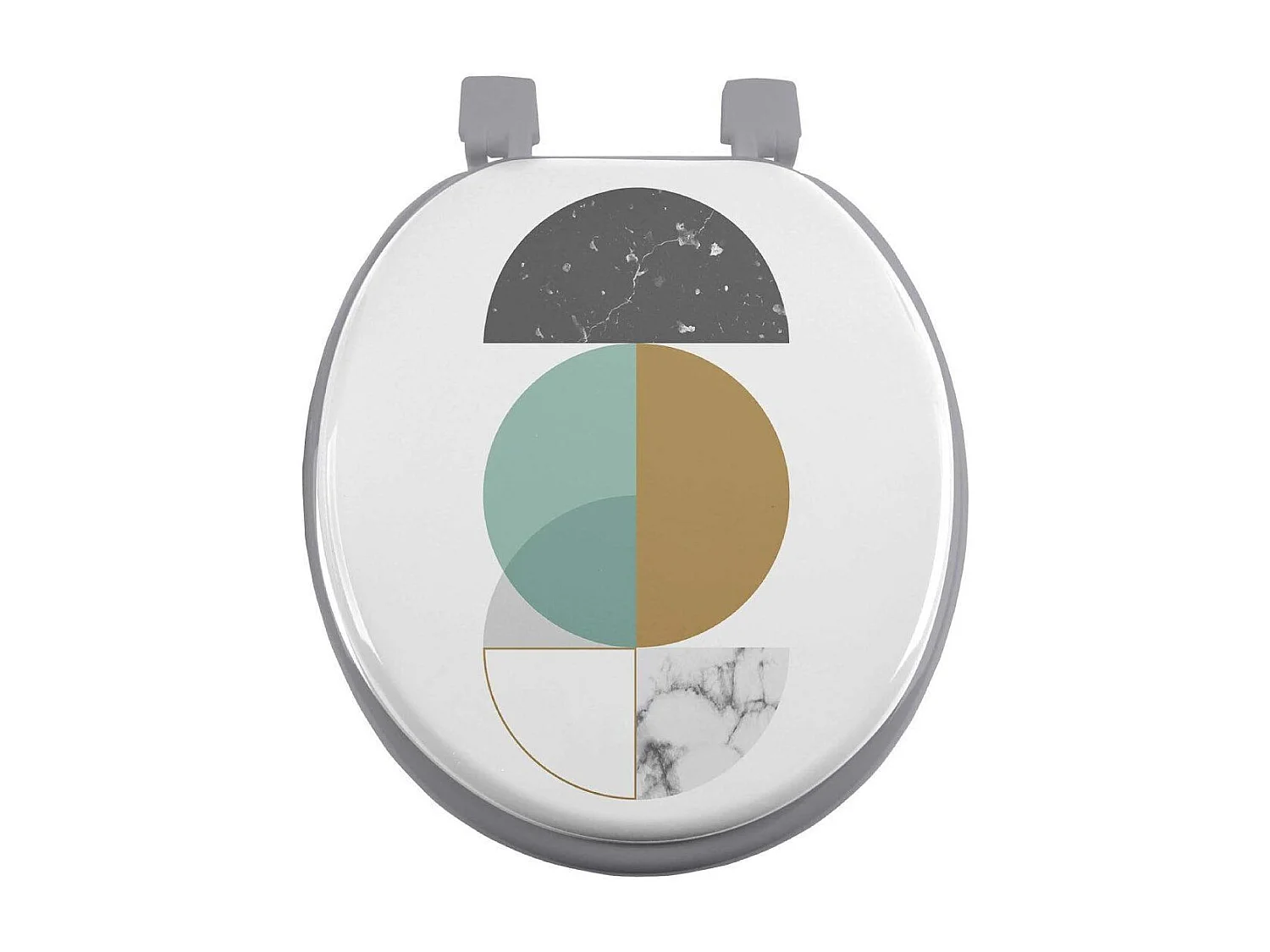 Abattant WC Imprimé "Geomarbre" 47cm Bleu