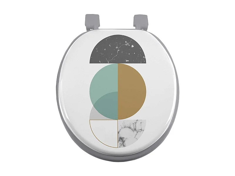 Abattant WC Imprimé "Geomarbre" 47cm Bleu