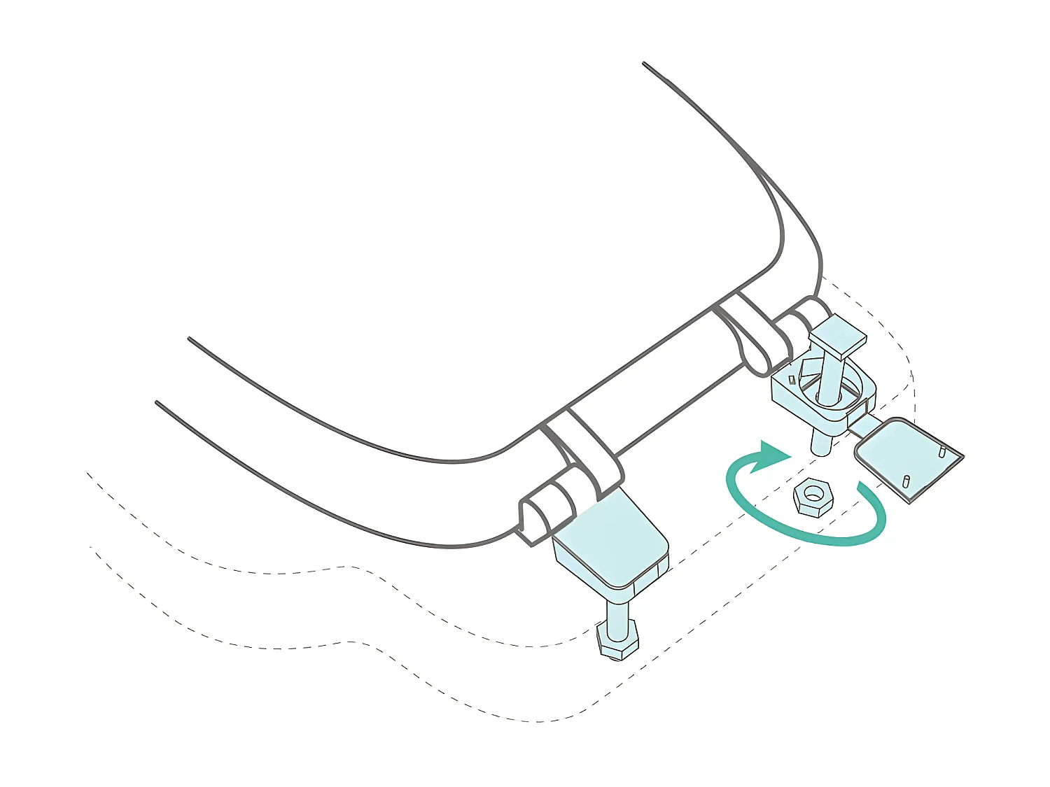 Abattant WC Uni "Vitamine II" 37cm Bleu Émeraude