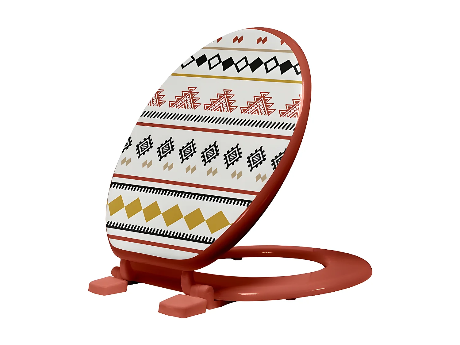 Abattant WC Imprimé "Esteban" 47cm Terracotta