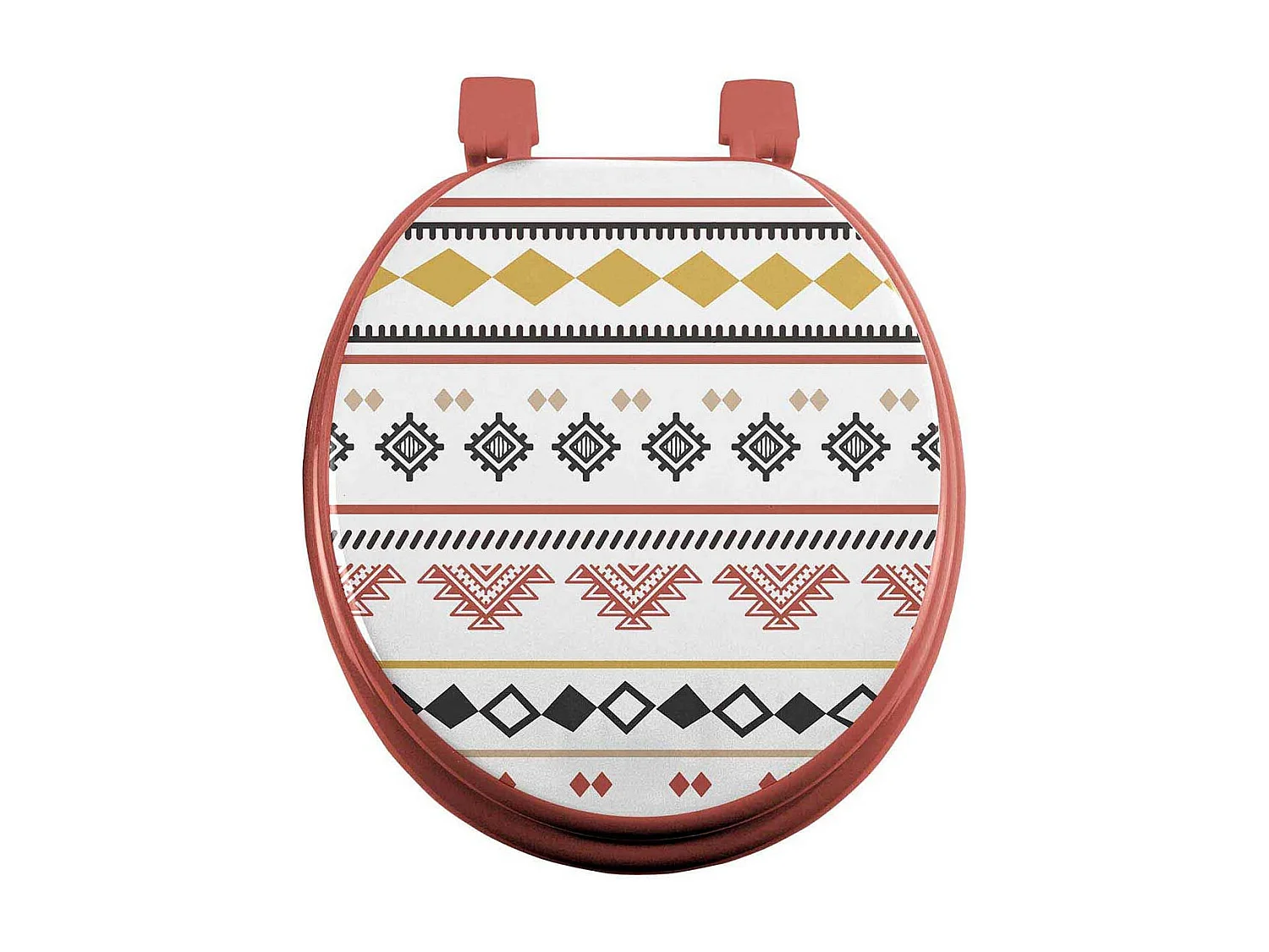 Abattant WC Imprimé "Esteban" 47cm Terracotta