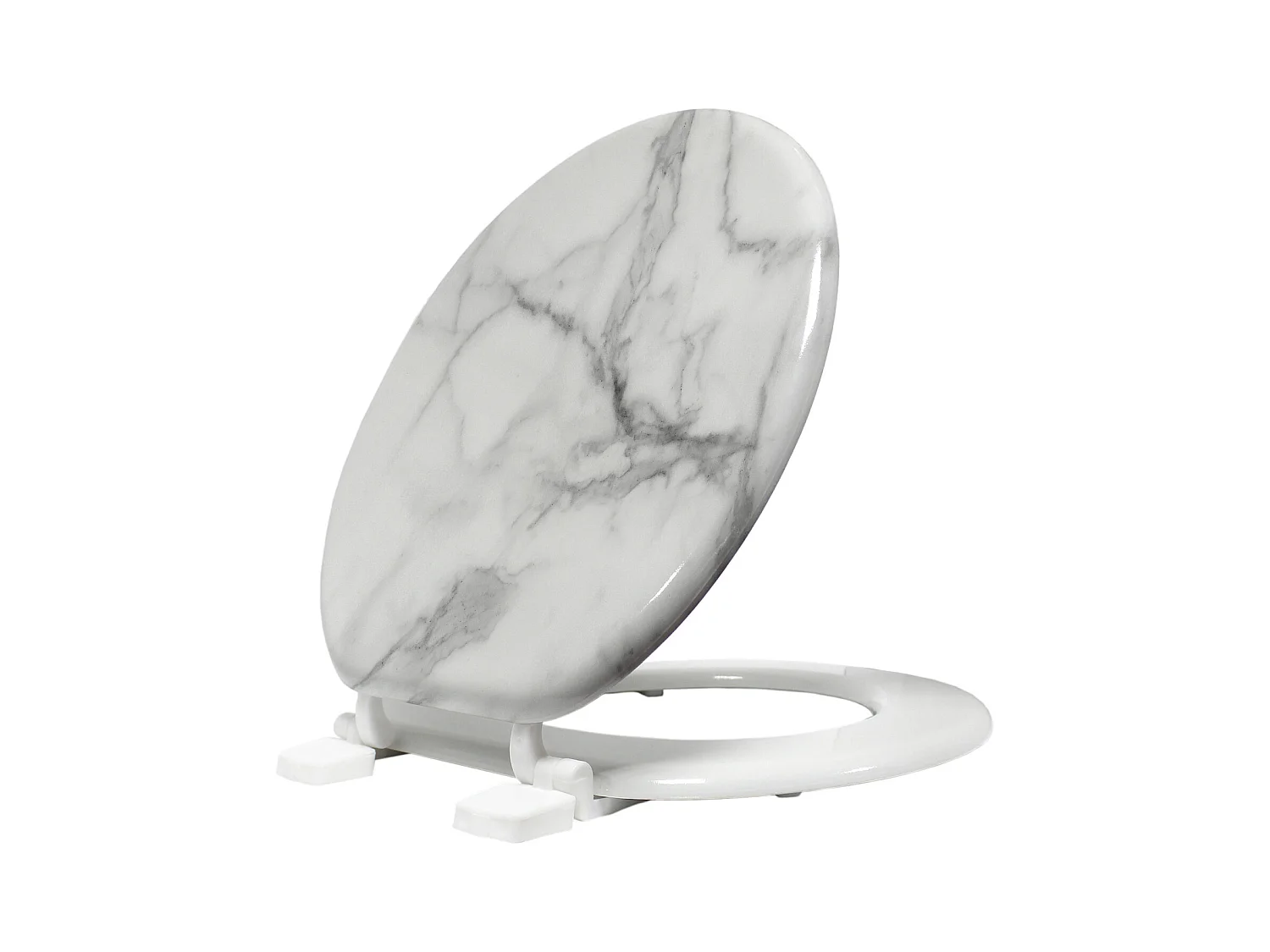 Abattant WC Imprimé "Effet Marbre" 37cm Blanc
