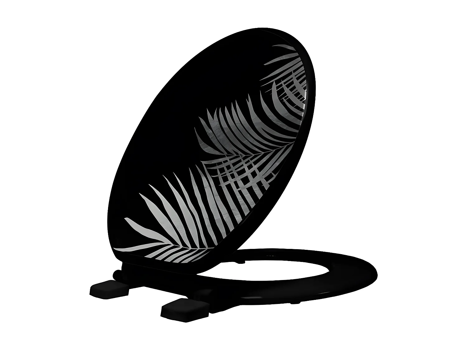 Abattant WC Imprimé "Orbella" 47cm Noir & Argent