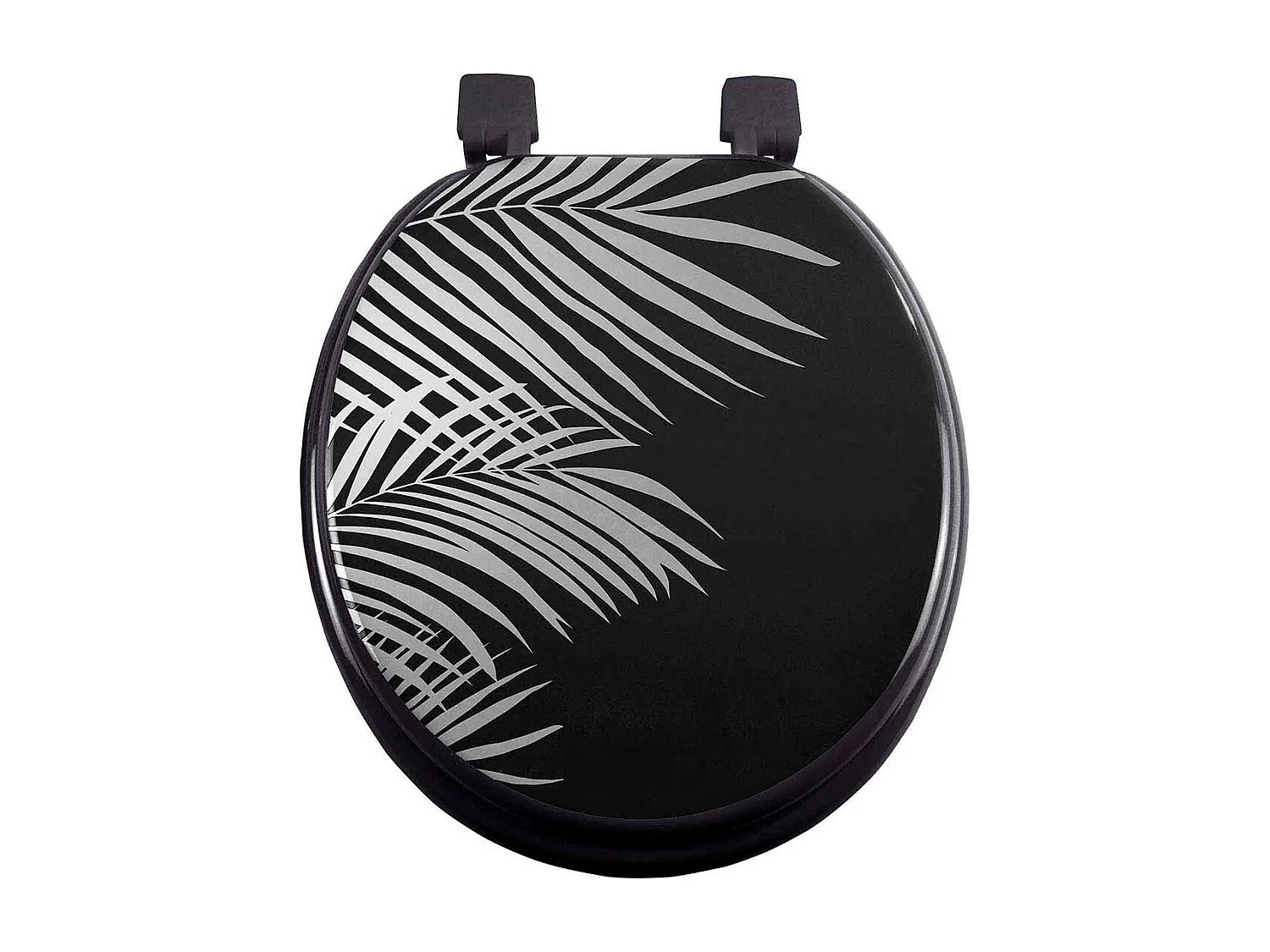 Abattant WC Imprimé "Orbella" 47cm Noir & Argent