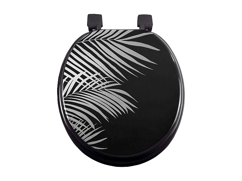 Abattant WC Imprimé "Orbella" 47cm Noir & Argent