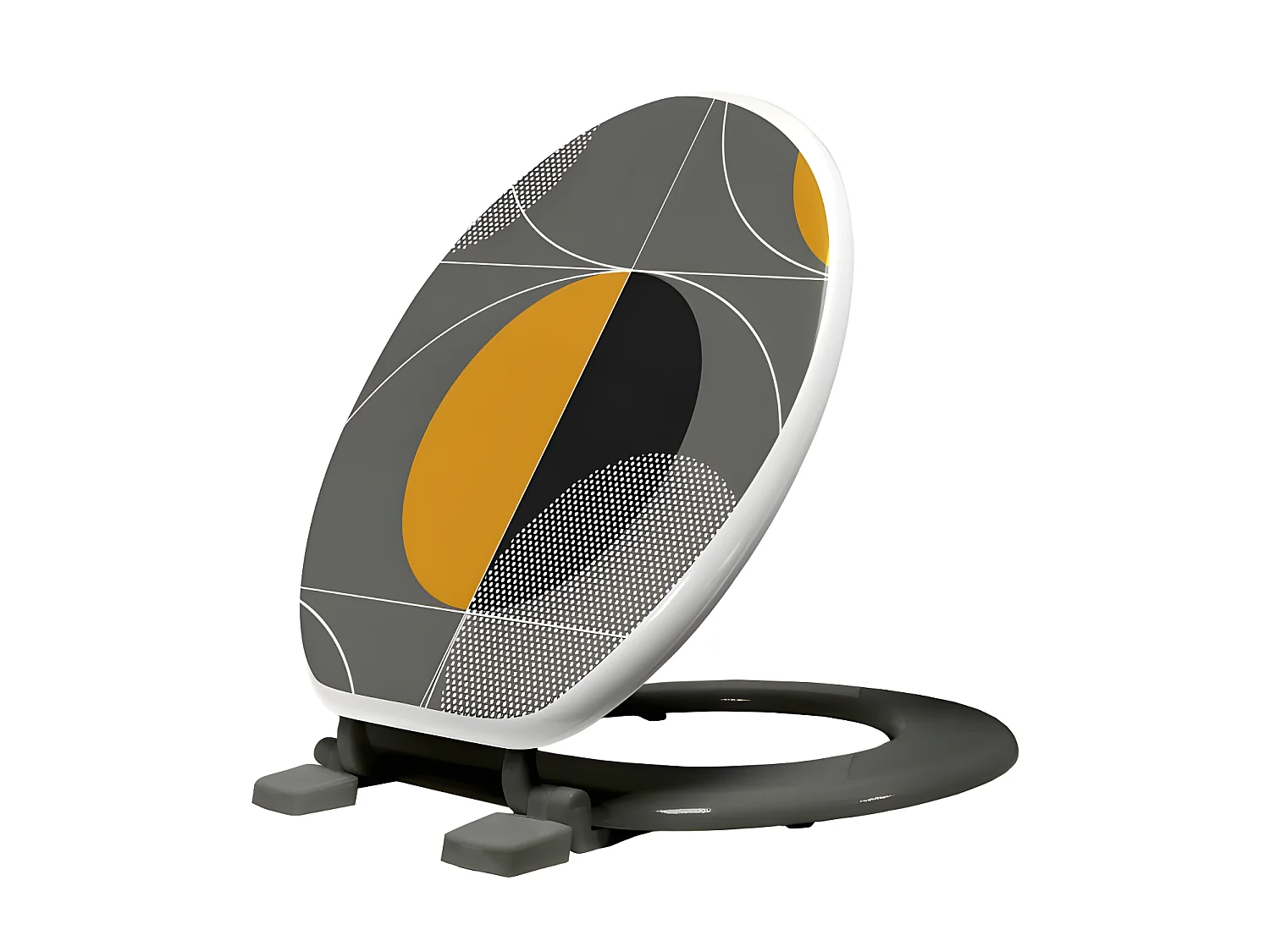 Abattant WC Imprimé "Color Pop" 47cm Gris