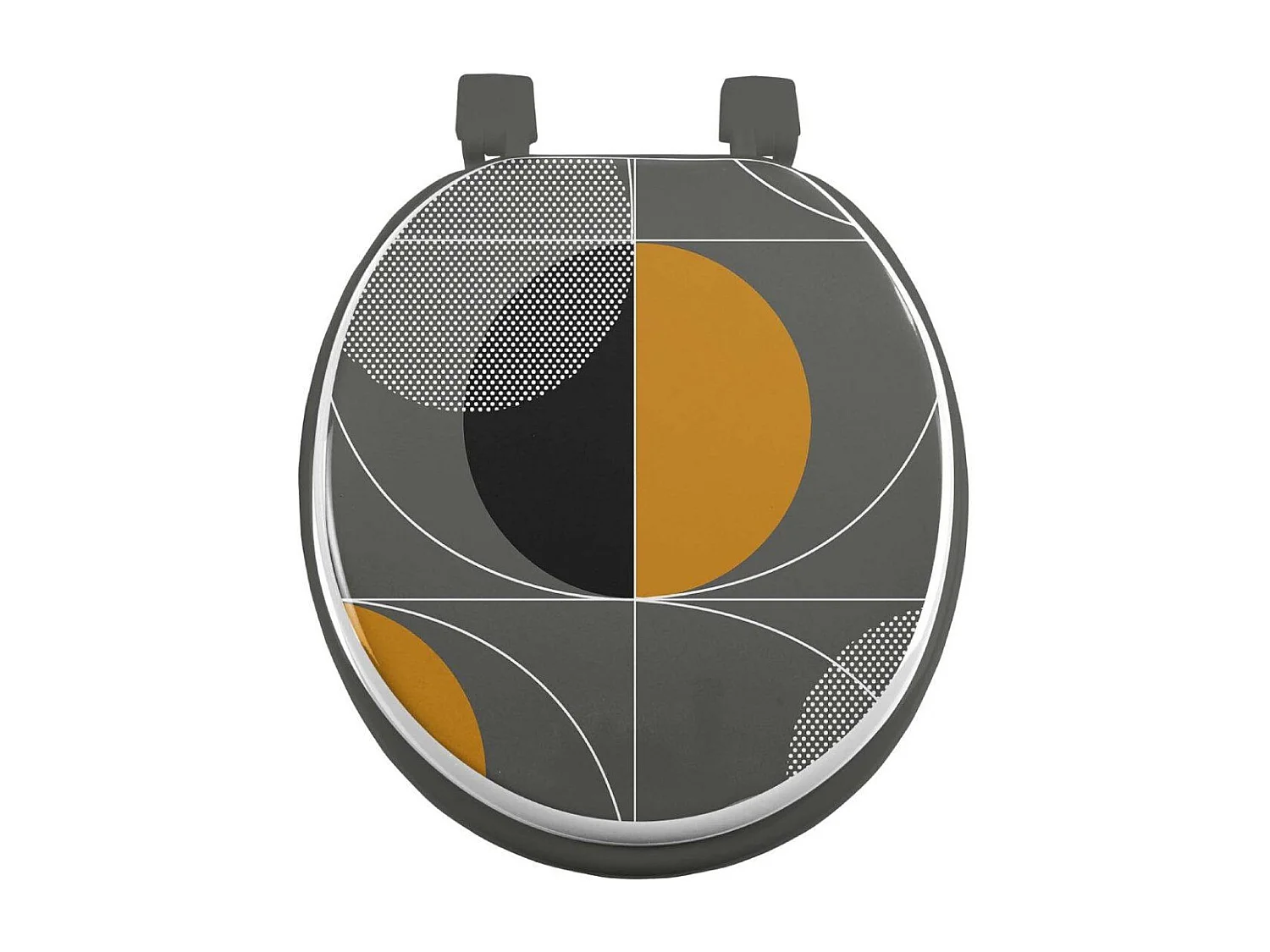 Abattant WC Imprimé "Color Pop" 47cm Gris