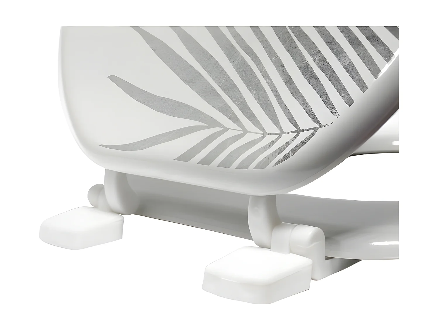 Abattant WC Imprimé "Orbella" 47cm Blanc & Argent