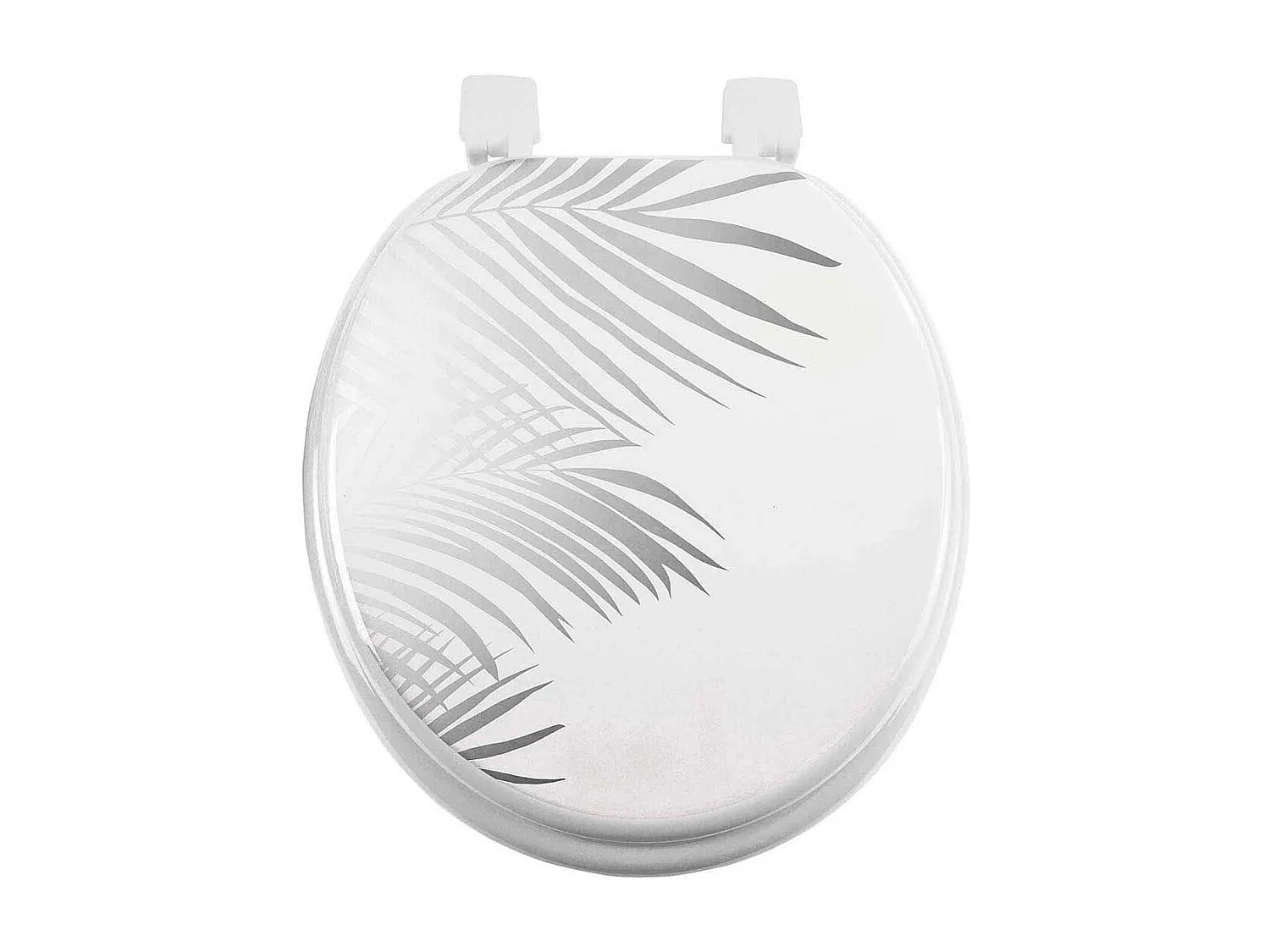 Abattant WC Imprimé "Orbella" 47cm Blanc & Argent