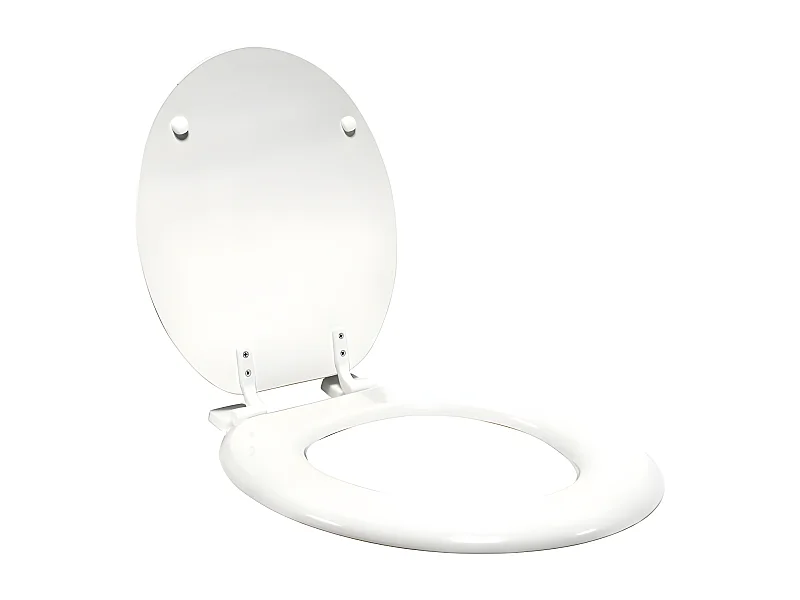 Abattant WC Imprimé "Orbella" 47cm Blanc & Argent