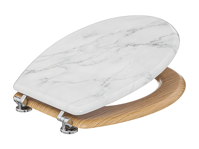 Abattant WC Imprimé Marbre "Léa" 46cm Blanc