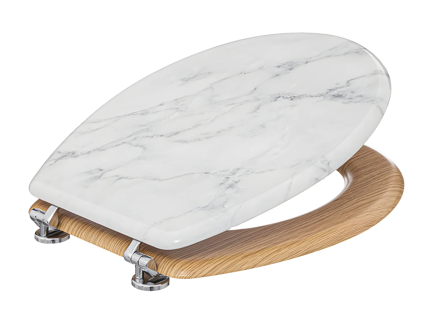 Abattant WC Imprimé Marbre "Léa" 46cm Blanc