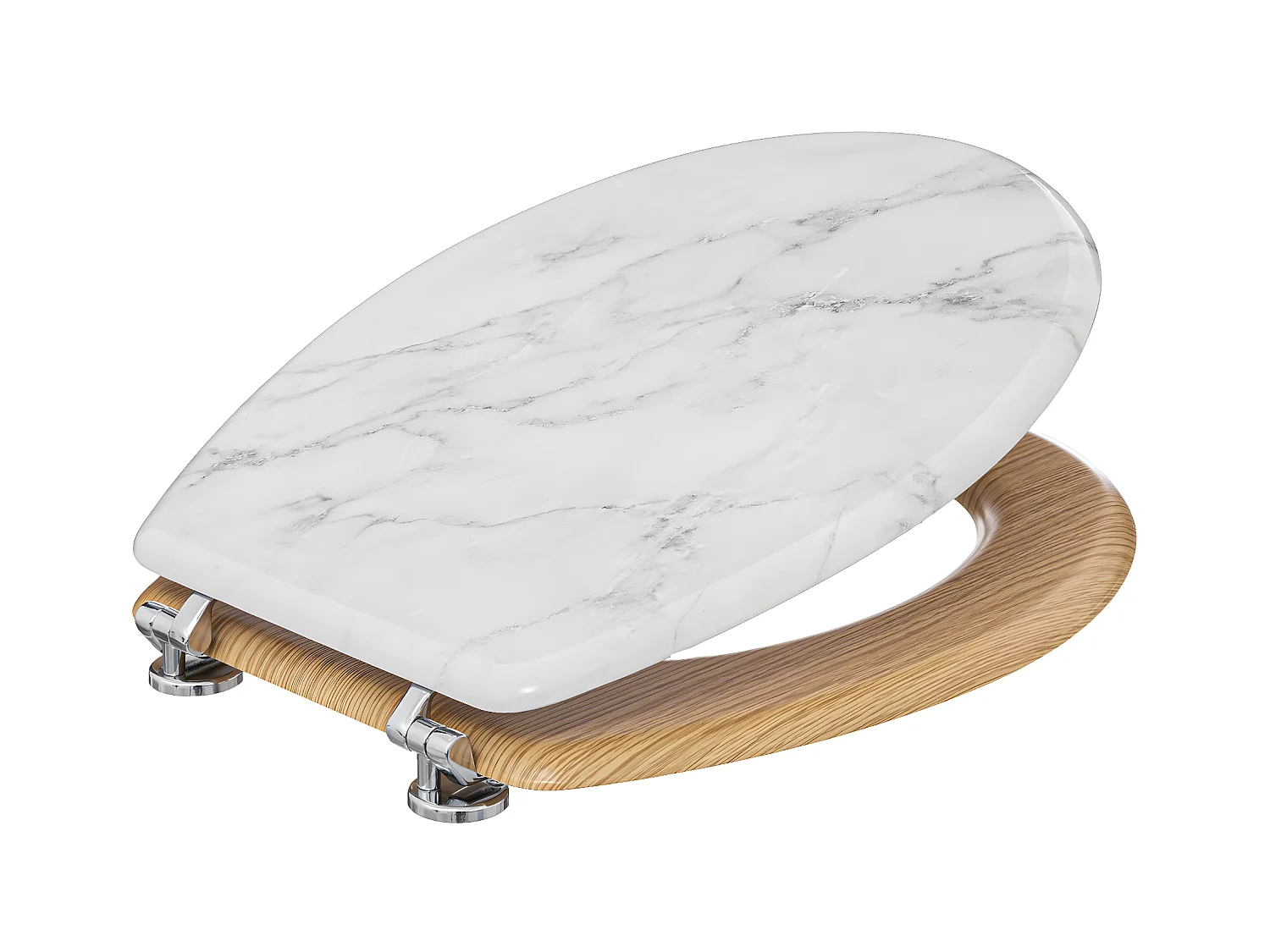 Abattant WC Imprimé Marbre "Léa" 46cm Blanc