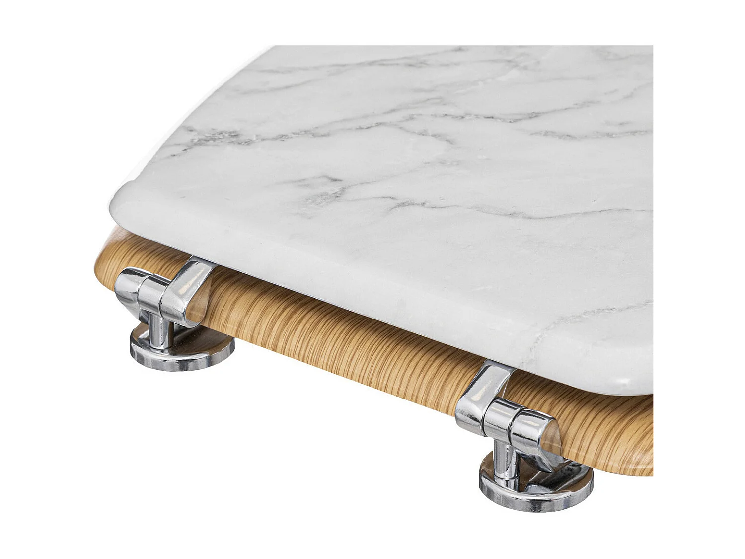 Abattant WC Imprimé Marbre "Léa" 46cm Blanc