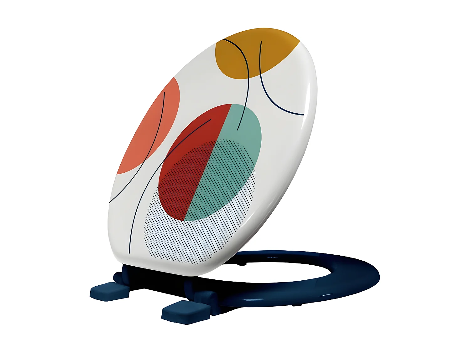 Abattant WC Imprimé "Color Pop" 47cm Bleu