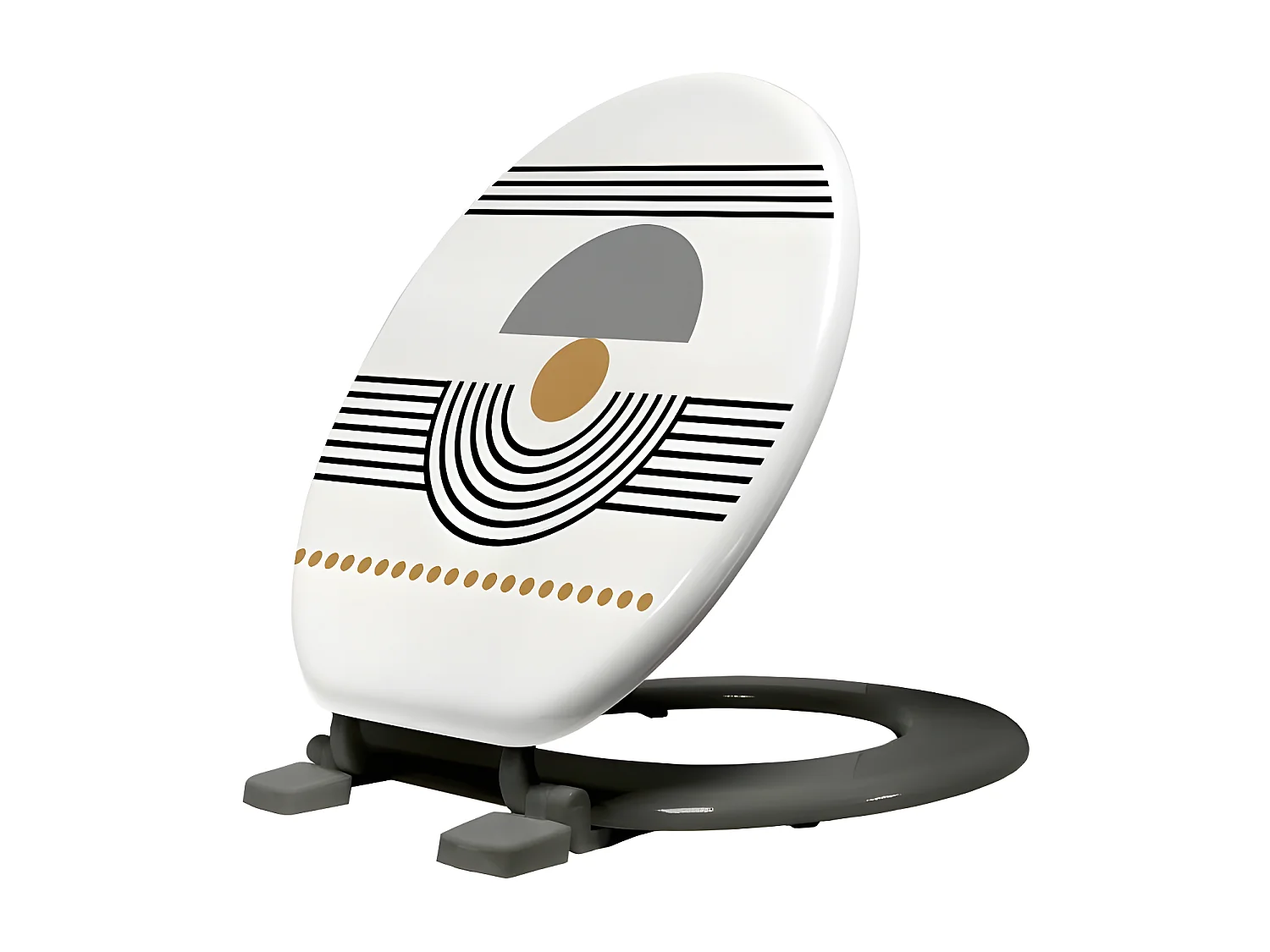 Abattant WC Imprimé "Memphis" 47cm Blanc