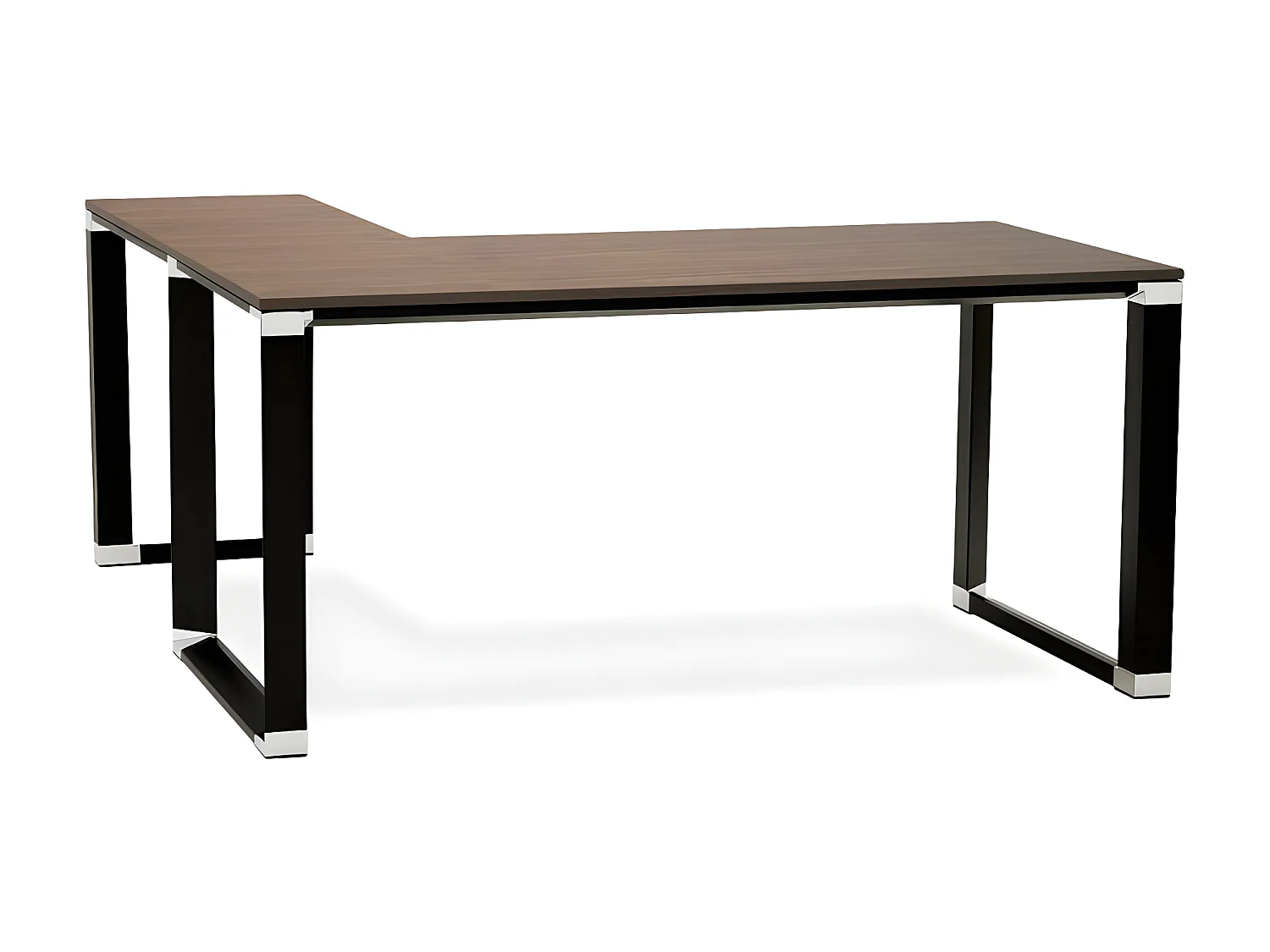 Bureau d'Angle Design "Hovik" 160cm Noyer & Noir