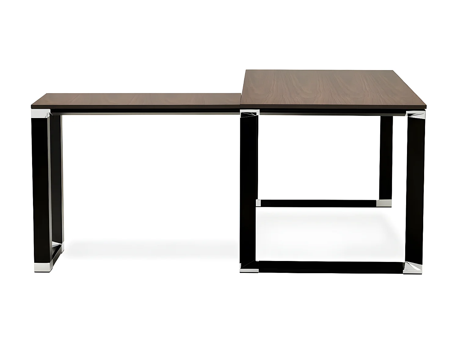 Bureau d'Angle Design "Hovik" 160cm Noyer & Noir