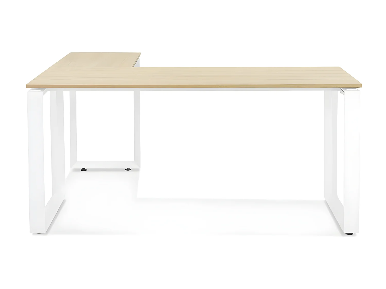 Bureau d'Angle Design "Abigano" 170cm Naturel & Blanc